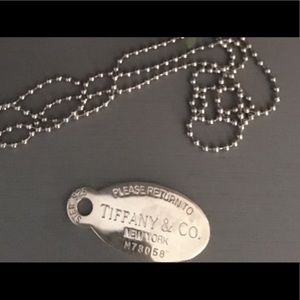 Authentic Tiffany Oval Dog Tag .925